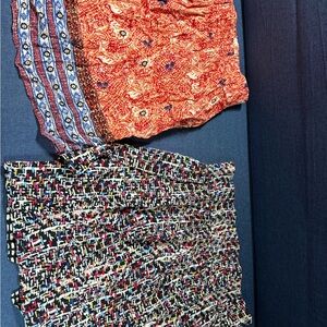 CAbi bundle of skirts Orange and Multicolor reverse able Mini Skirt